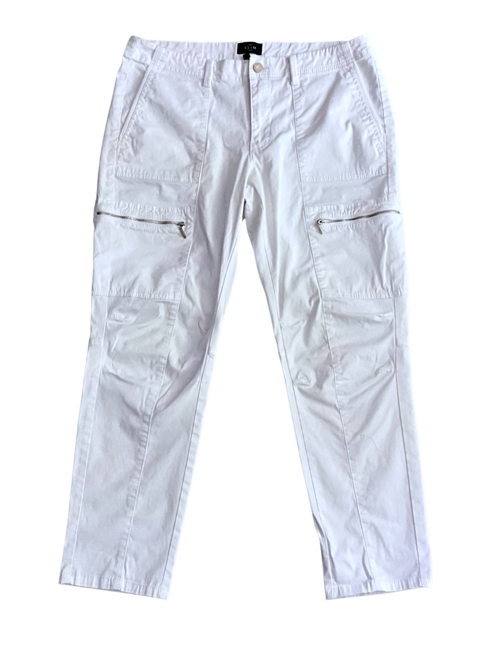 WHBM The Slim Crop White Cargo Pants - Picture 2 of 14